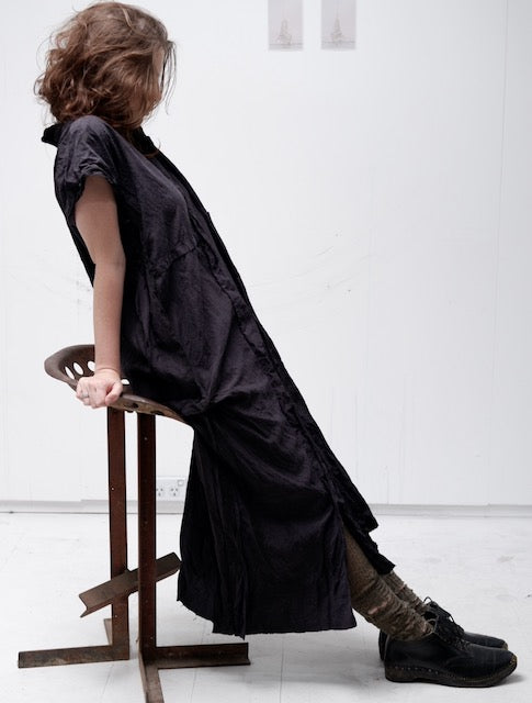 Dark purple kimono silk dress