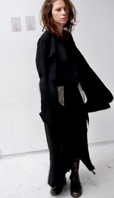 Black wool deconstructed jacket