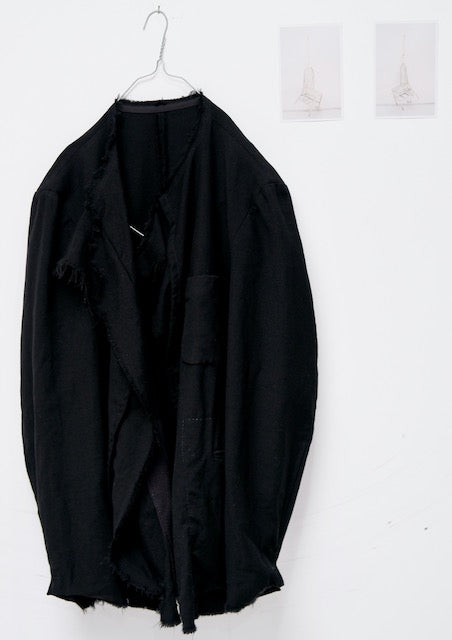 Black wool deconstructed jacket