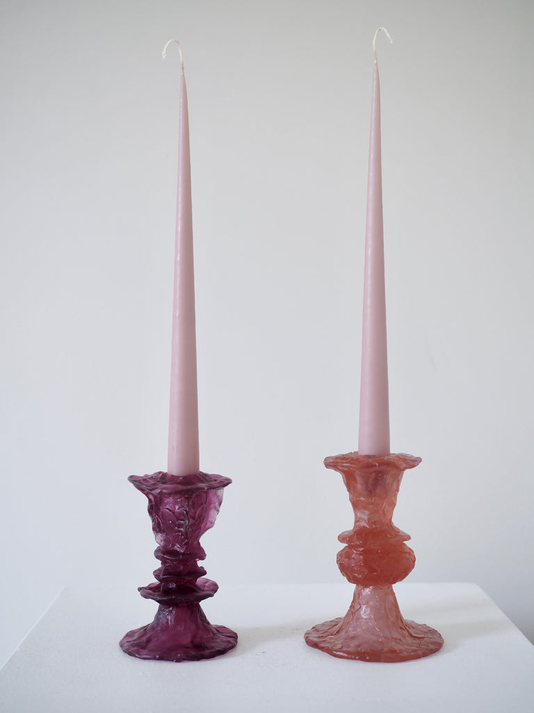 Pinched Amethyst Candlestick