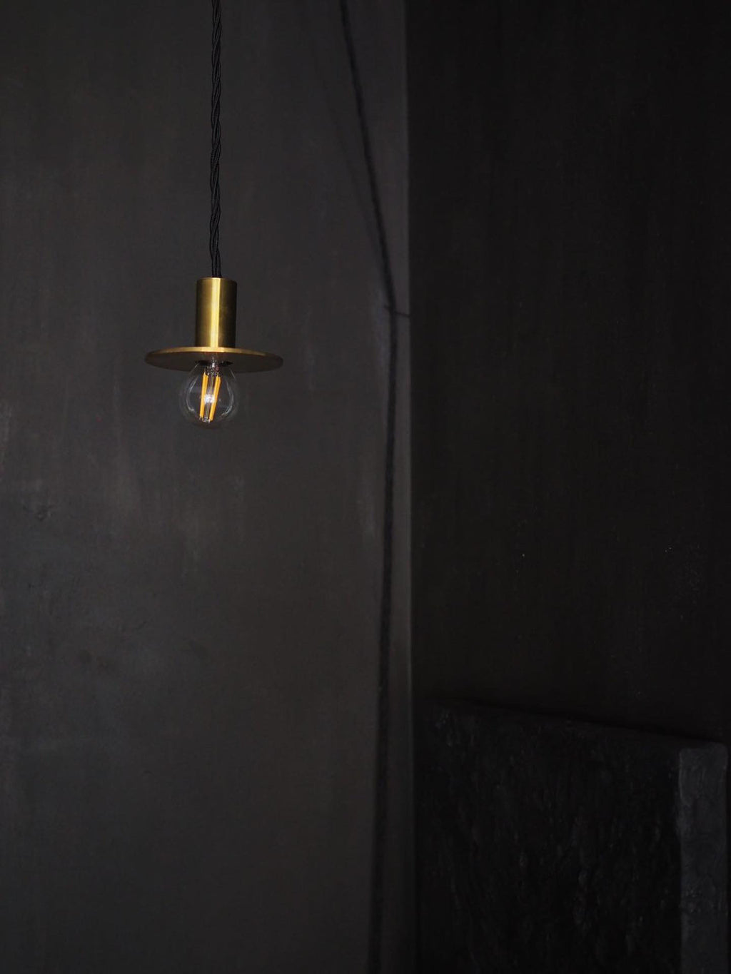 Hanging Light - Brass Gold or Black