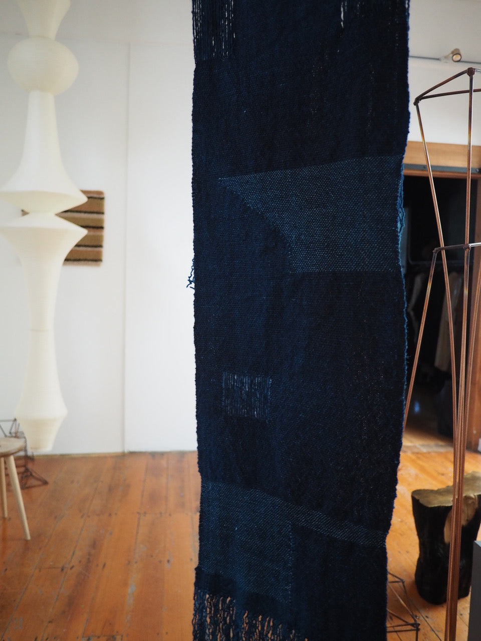 Hand-Dyed Linen / Wool Indigo Tapestry