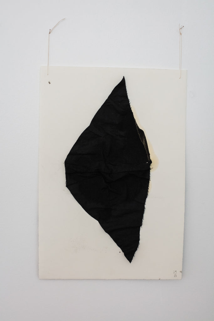 Untitled, Fabric Fragment, Wood Stain 2021